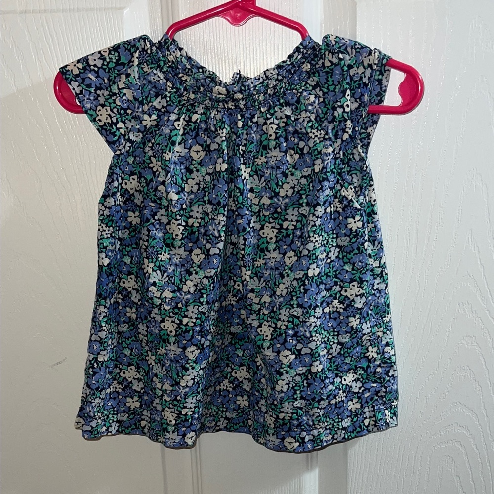 Carter's Blue Floral Short Sleeve Girls' Dress
